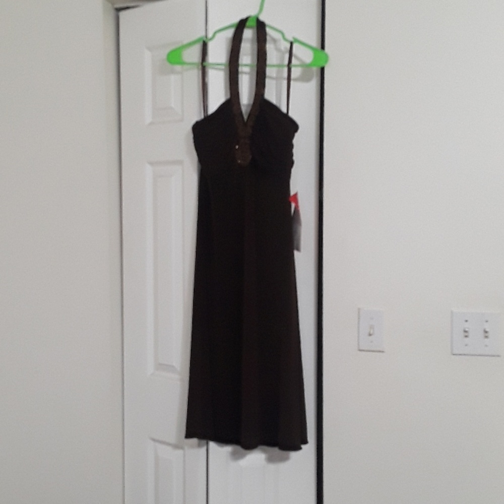 Brown halter dress